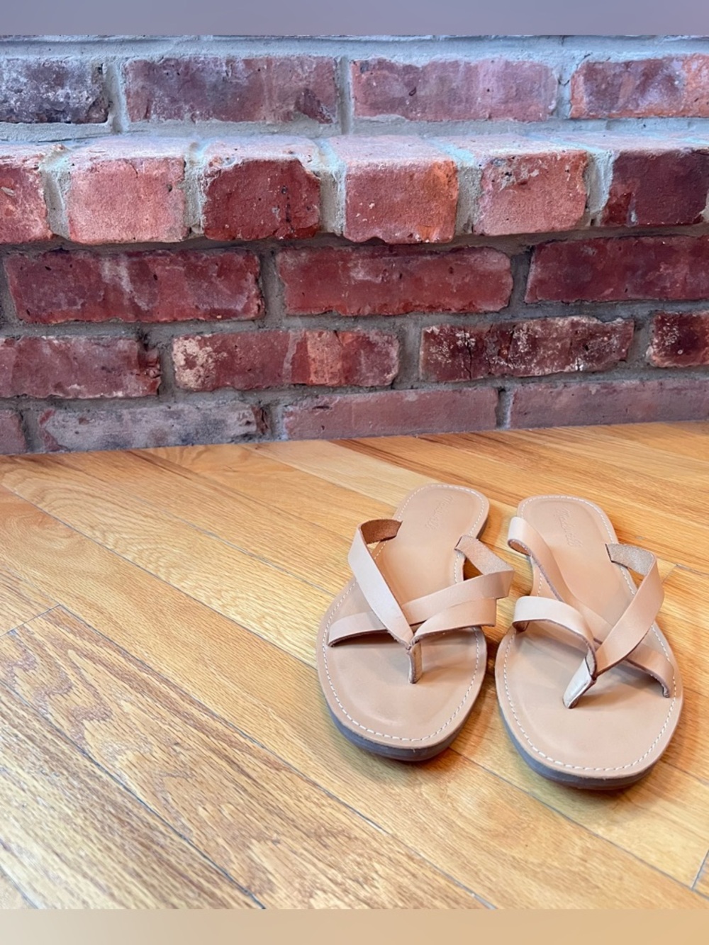 Madewell Tan Leather Boardwalk Sandals